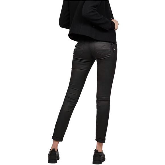 G-Star Raw Midge Cody Coated Distro Black Stretch Mid-Rise Skinny Jeans 26 NWT - Picture 4 of 10